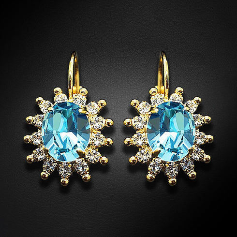 Серьги "Ferro (Aquamarine Blue)" с кристаллами Swarovski™